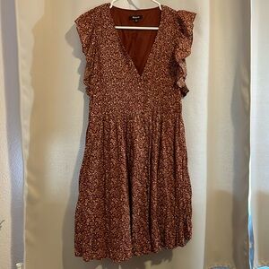 Madewell Dress with Flutter Sleeves